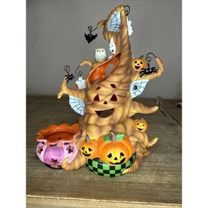 PartyLite HAUNTED TEALIGHT TREE Candle Spooky Cute Halloween Decor Retired